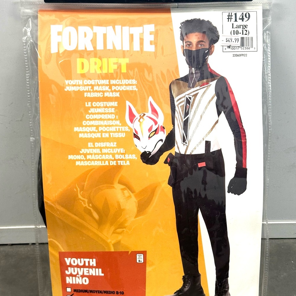 Fortnite Drift Youth Costume for Kids Halloween Large